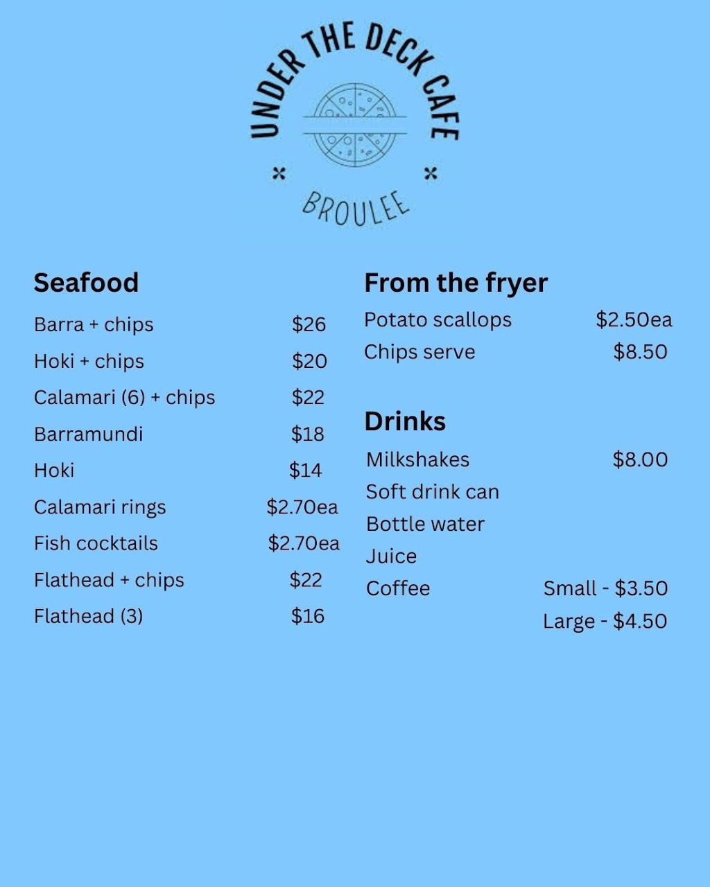 Under the deck Cafe | Broulee Surfers Surf Life Saving Club, Heath St, Broulee NSW 2537, Australia | Phone: 0466 300 298