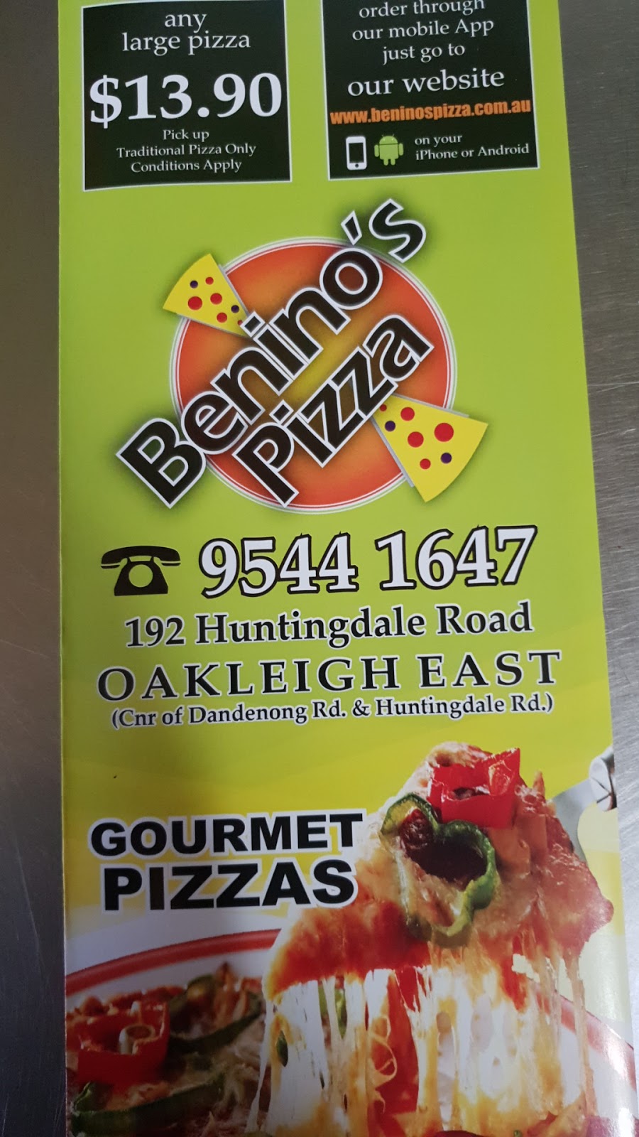 Beninos Pizza | restaurant | 192 Huntingdale Rd, Oakleigh East VIC 3166, Australia | 0395441647 OR +61 3 9544 1647