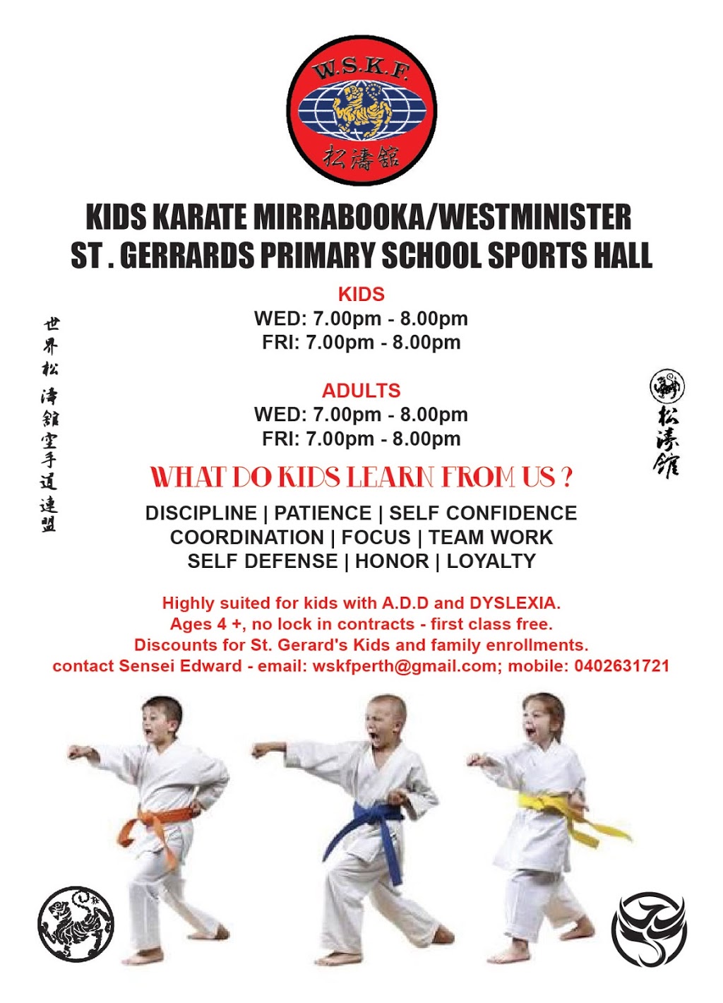 Perth Karate Club WSKF Perth Australia | 31 Changton Way, Westminster WA 6061, Australia | Phone: 0402 631 721