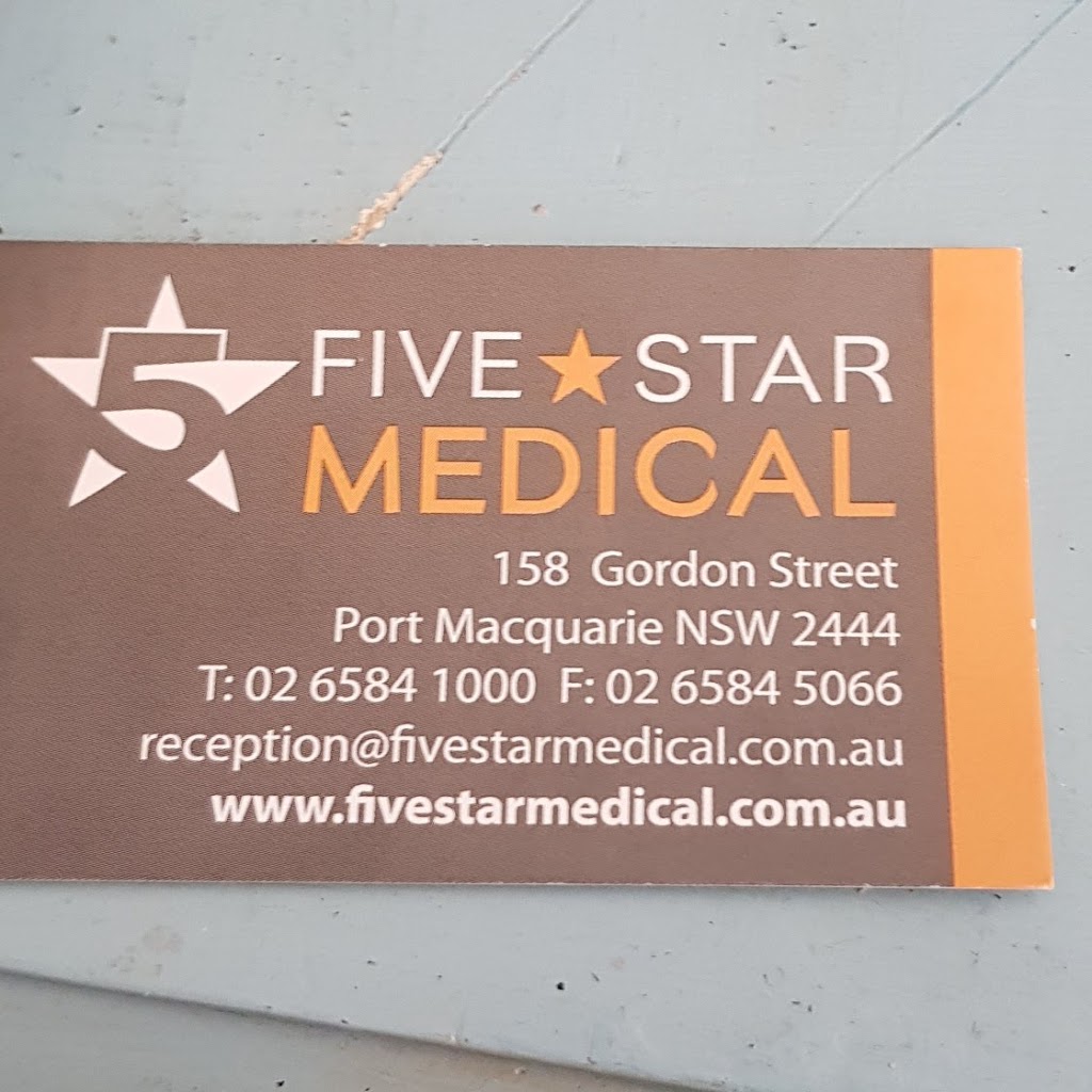Five Star Medical Centre | doctor | 158 Gordon St, Port Macquarie NSW 2444, Australia | 0265841000 OR +61 2 6584 1000
