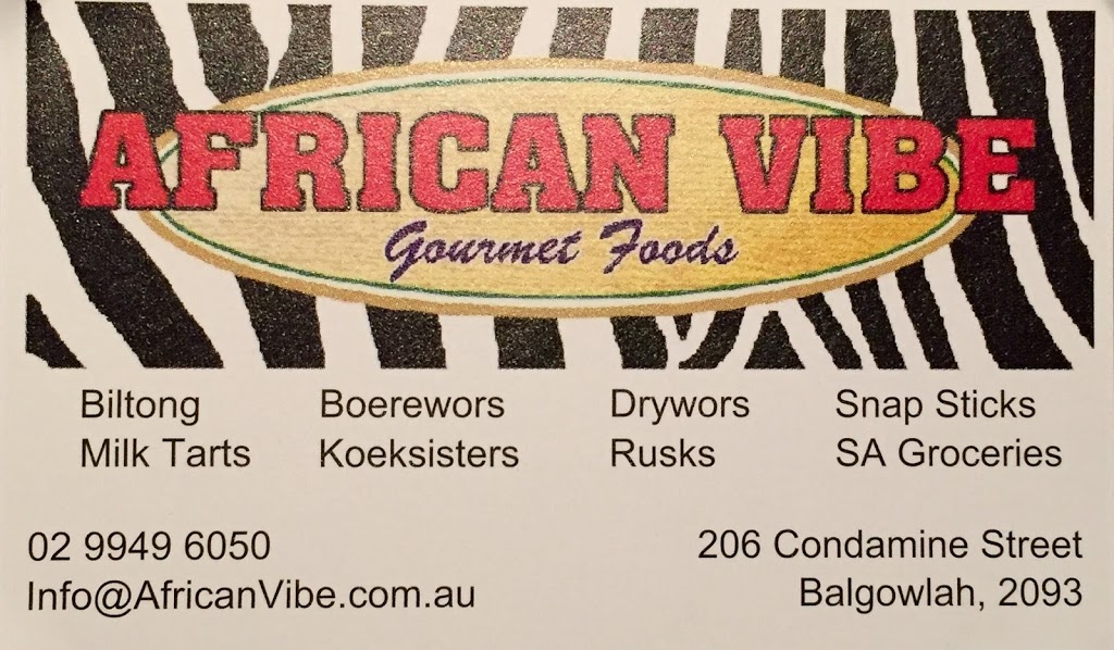 African Vibe (South African Shop) | 206 Condamine St, Balgowlah NSW 2093, Australia | Phone: (02) 8937 3953