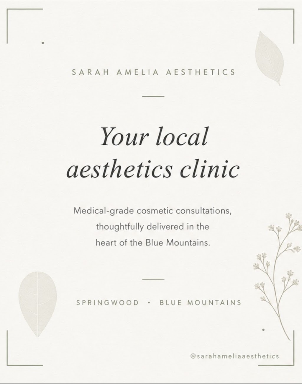 Sarah Amelia Aesthetics | 4-5 Station St, Springwood NSW 2777, Australia | Phone: 0414 970 927