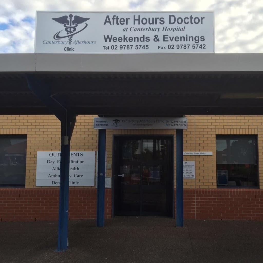 Canterbury Afterhours Clinic At Canterbury Hospital | doctor | 575 Canterbury Rd, Campsie NSW 2194, Australia | 0297875745 OR +61 2 9787 5745