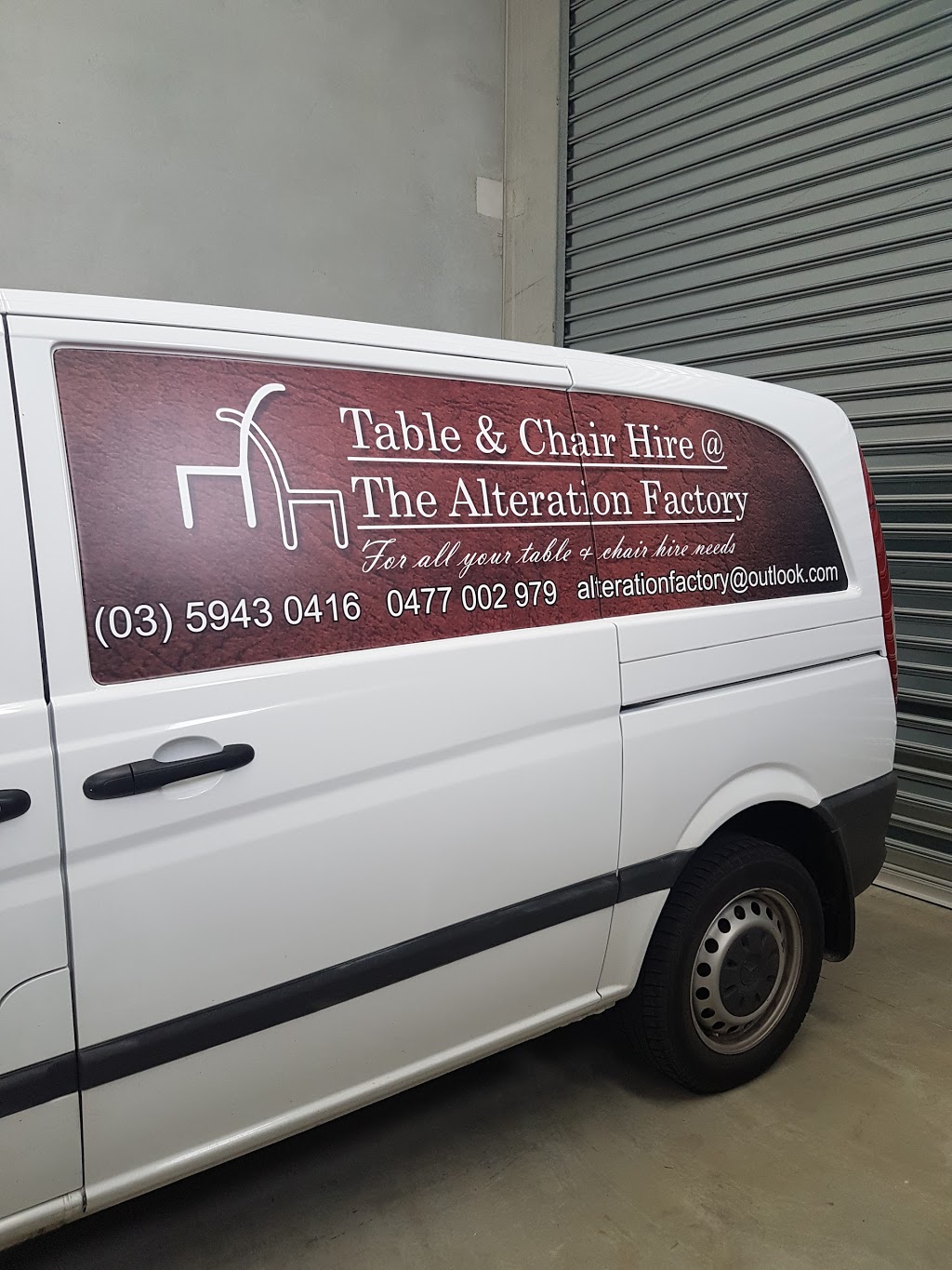 Table and Chair hire @ The Alteration Factory | 2/19 Corporate Terrace, Pakenham VIC 3810, Australia | Phone: 0477 002 979