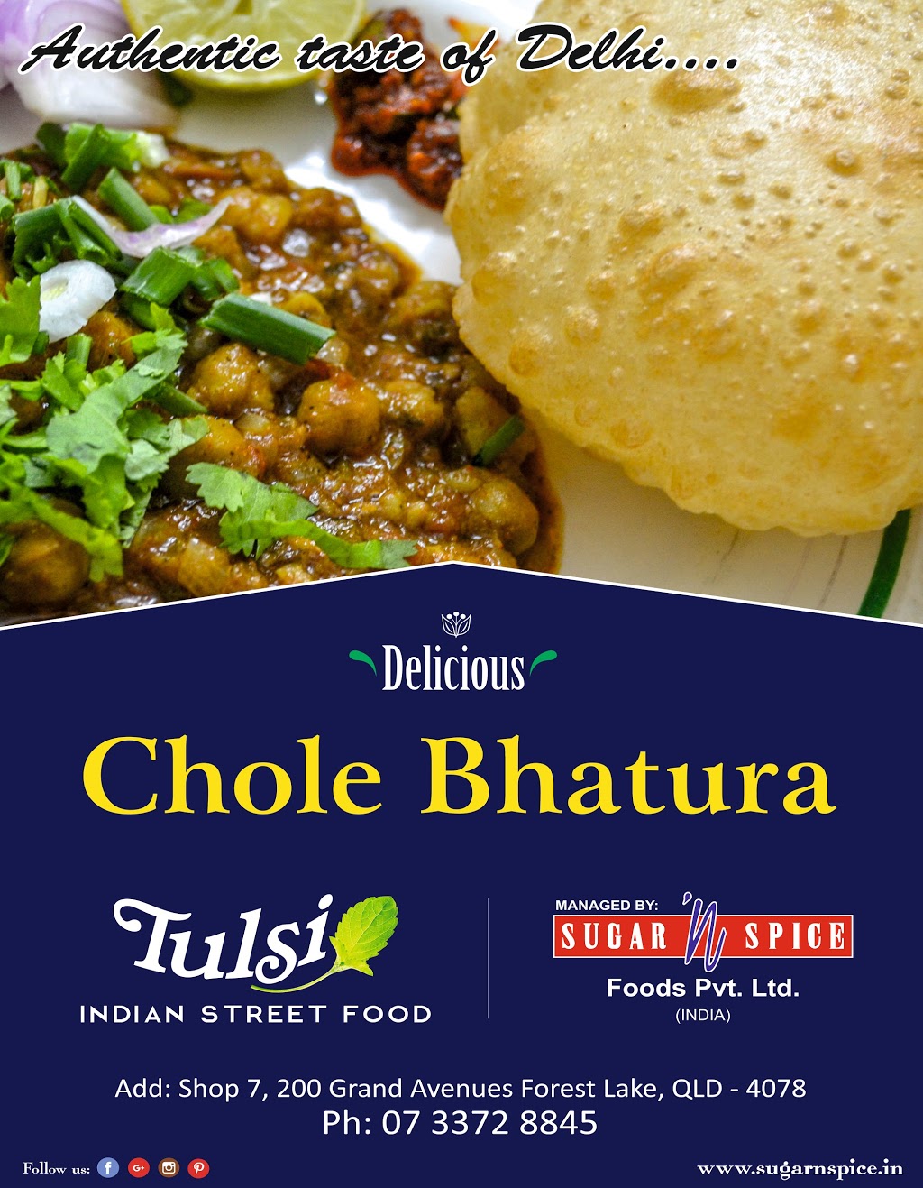 Tulsi Spice & Indian Street Food | Shop 7 & 8A, 200 Grand Ave, Forest Lake QLD 4078, Australia | Phone: 0415 251 284