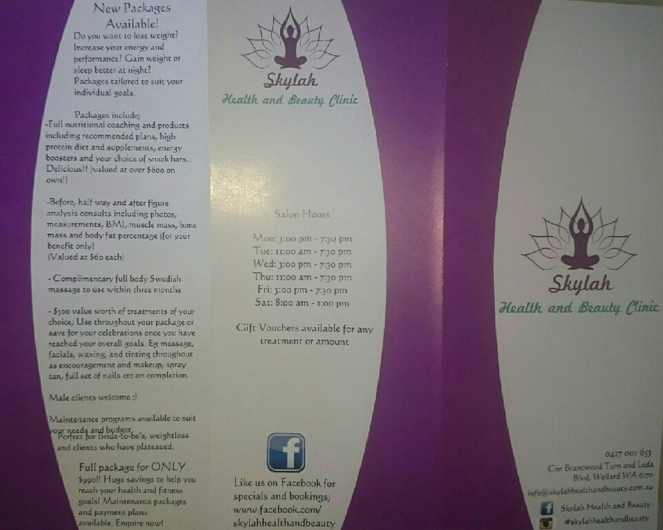Skylah Health and Beauty Clinic | 43 Leda Blvd, Wellard WA 6170, Australia | Phone: 0417 001 653
