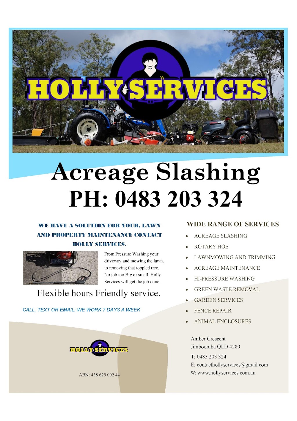 Holly Services | Amber Cres, Jimboomba QLD 4280, Australia | Phone: 0483 203 324