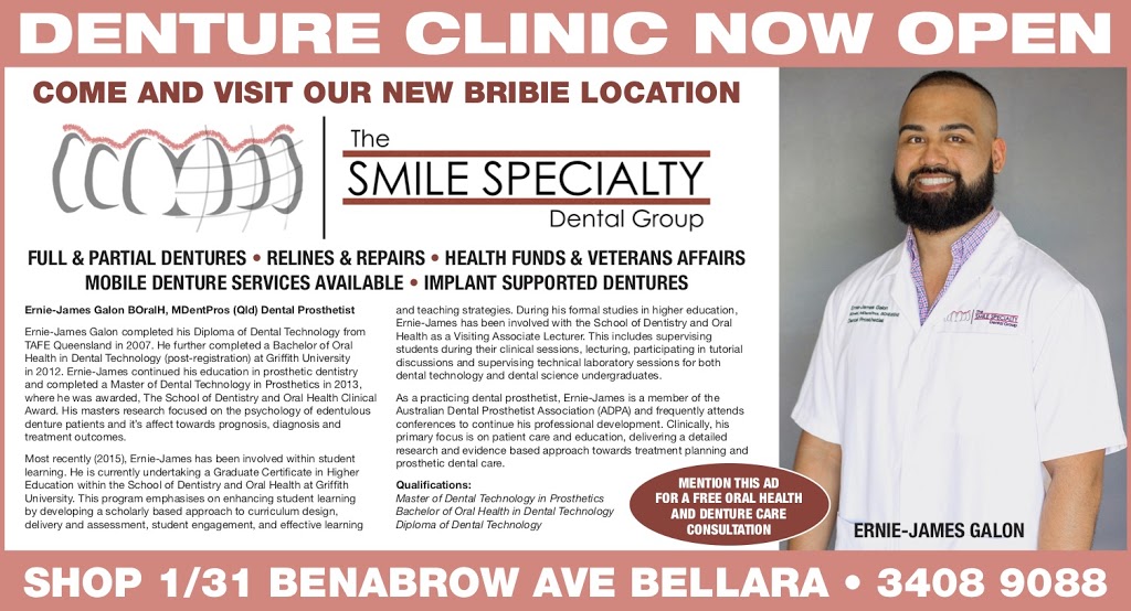 The Smile Speciality Dental Group - Denture Clinic | health | 31 Benabrow Ave, Bellara QLD 4507, Australia | 0734089088 OR +61 7 3408 9088