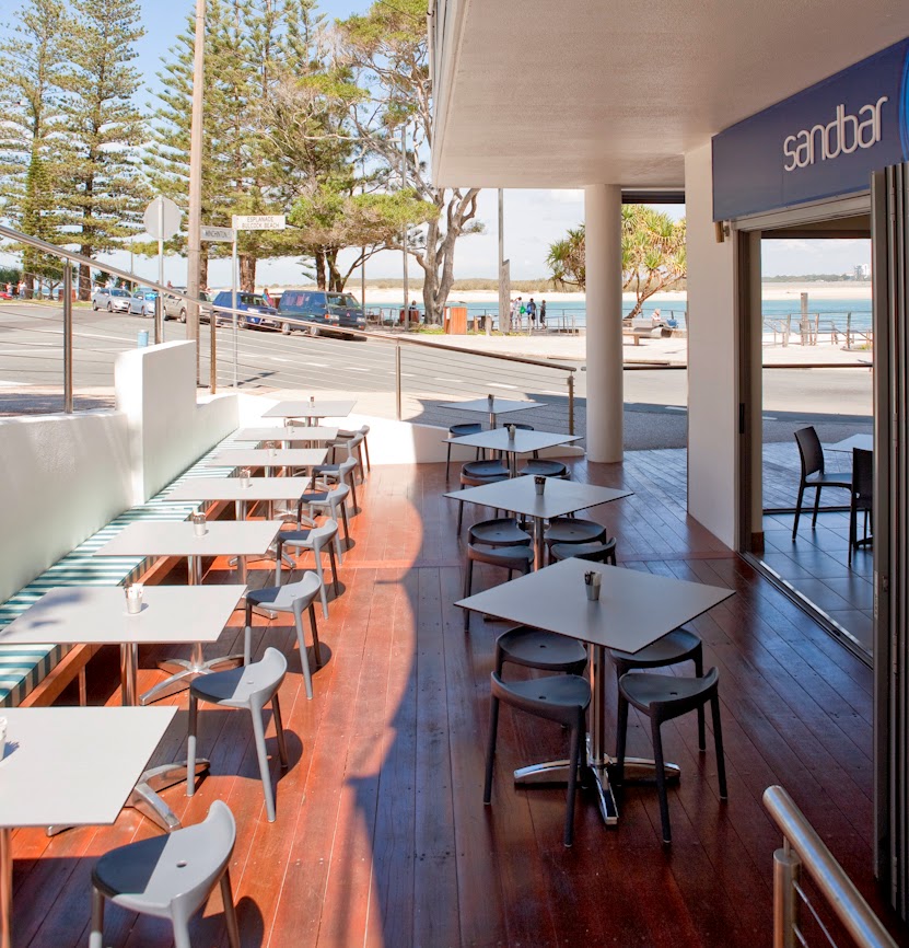 Sandbar Cafe Caloundra | cafe | 26 Esplanade Bulcock Beach, Caloundra QLD 4551, Australia | 0754910800 OR +61 7 5491 0800
