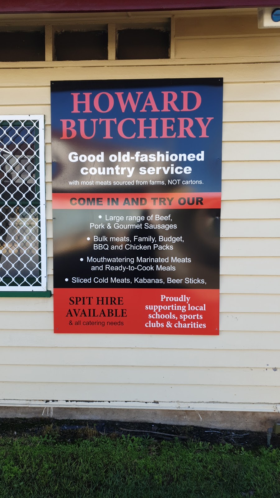 Howard Butchery | food | 69 William St, Howard QLD 4659, Australia | 0741294902 OR +61 7 4129 4902