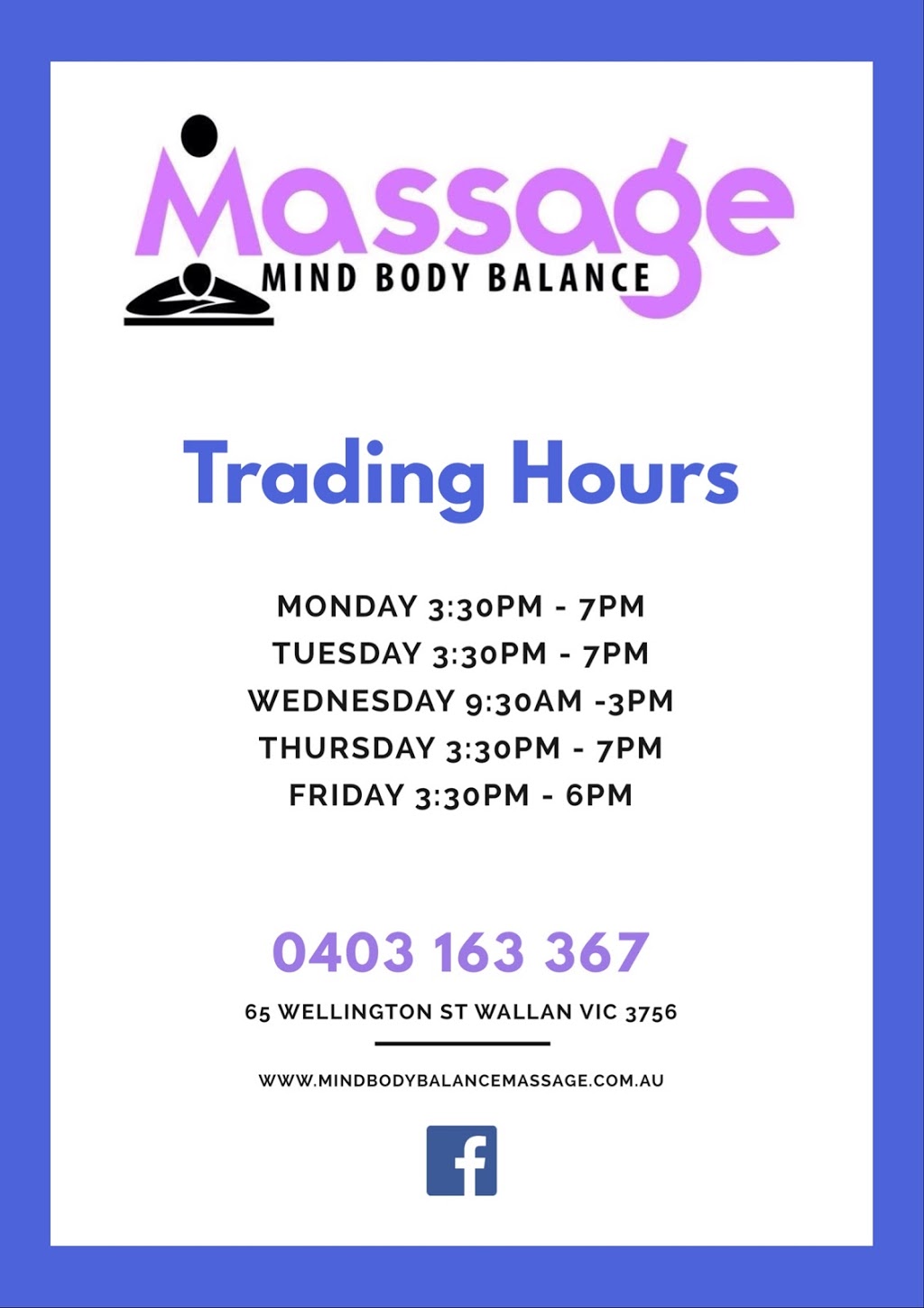 Mindbody Balance Massage | Wallan VIC 3756, Australia | Phone: 0403 163 367