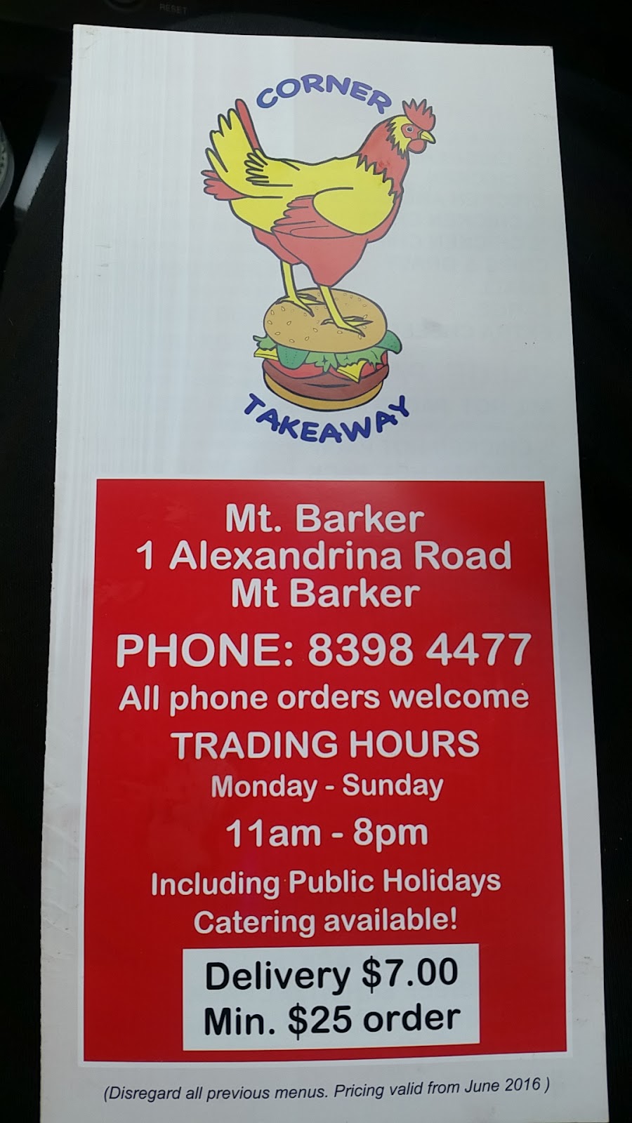 Mt Barker Corner Takeaway | 1 Alexandrina Rd, Mount Barker SA 5251, Australia | Phone: (08) 7280 0022