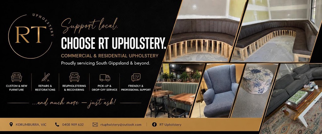 R T Upholstery | Littles Ln, Korumburra VIC 3950, Australia | Phone: 0408 909 632