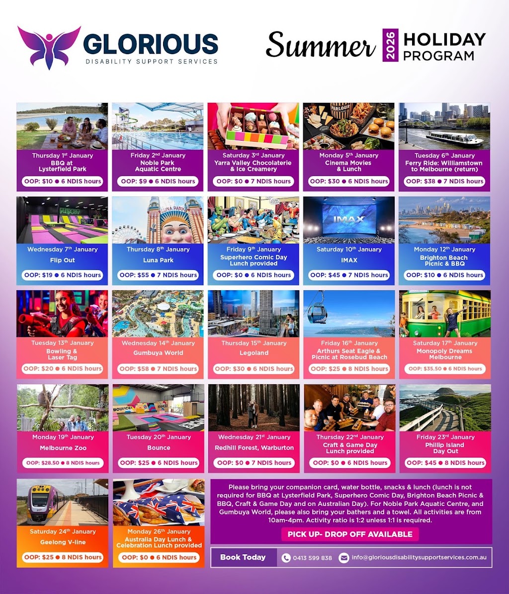 Glorious Disability Support Services | 48 Charming Lp, Officer VIC 3809, Australia | Phone: 0413 599 838