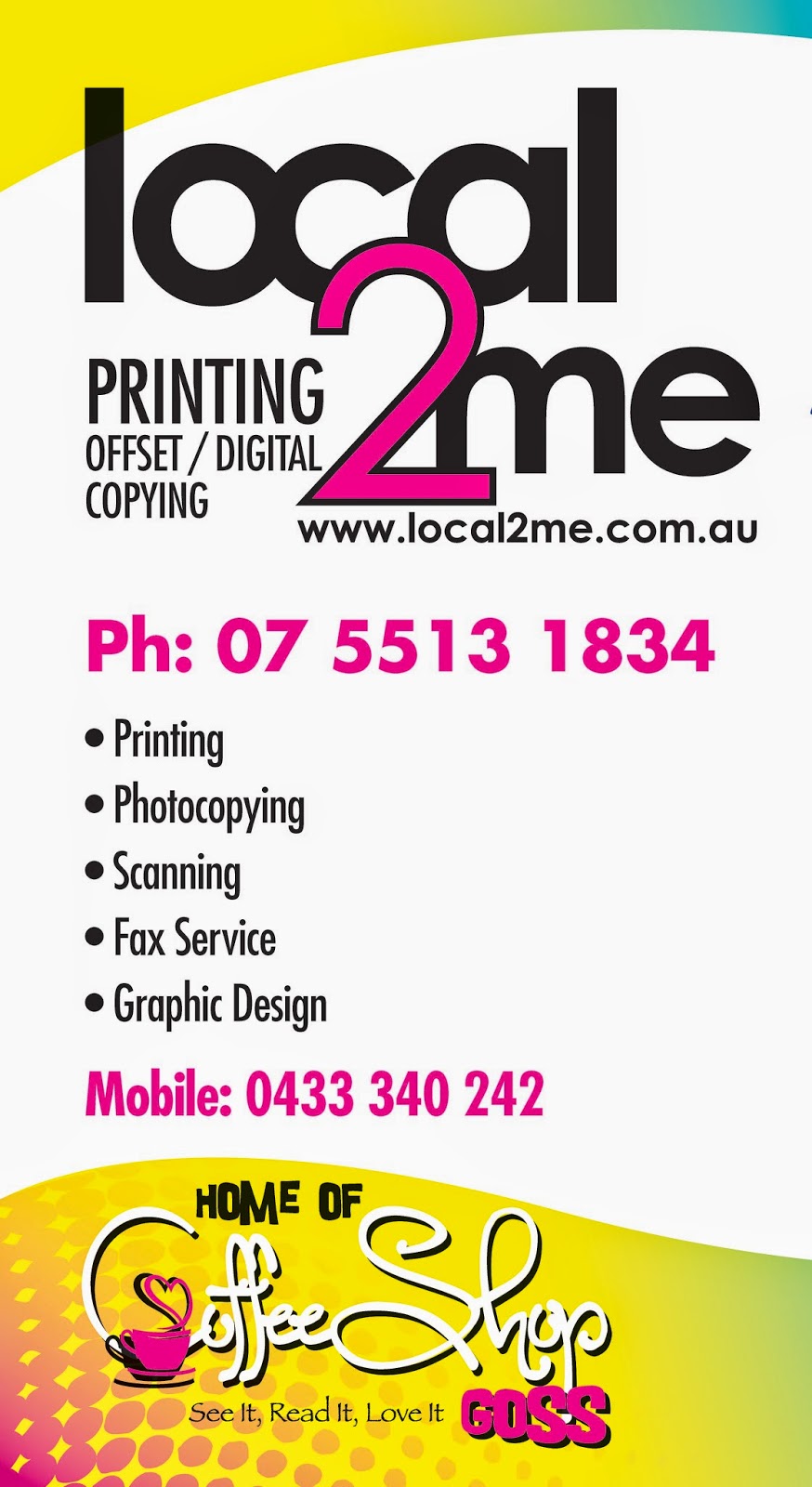 Local2Me Printing | By Appointment only, Banora Point NSW 2486, Australia | Phone: (07) 5524 8627