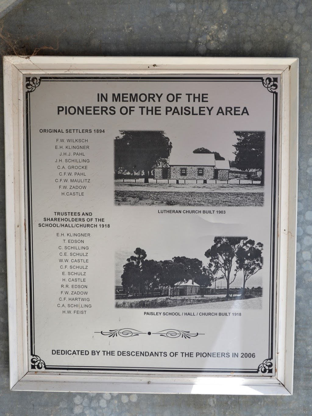 Lutheran pioneer monument and cemetery | cemetery | 66 Paisley Rd, Paisley SA 5357, Australia