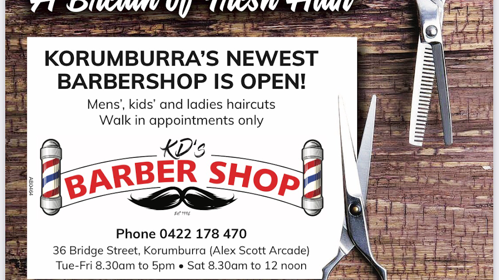 KDs Barber Shop | 36 Bridge St, Korumburra VIC 3950, Australia | Phone: 0422 178 470