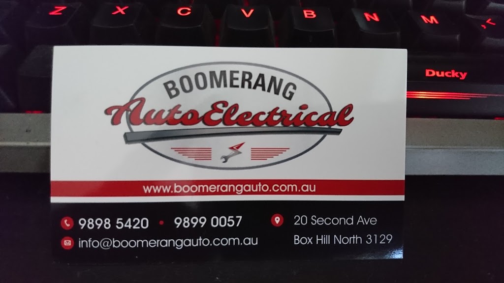 Boomerang Auto Electrical | 20 Second Ave, Box Hill North VIC 3129, Australia | Phone: (03) 9898 5420