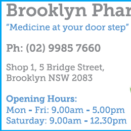 Brooklyn Pharmacy | Shop1/5 Bridge St, Brooklyn NSW 2083, Australia | Phone: (02) 9985 7660
