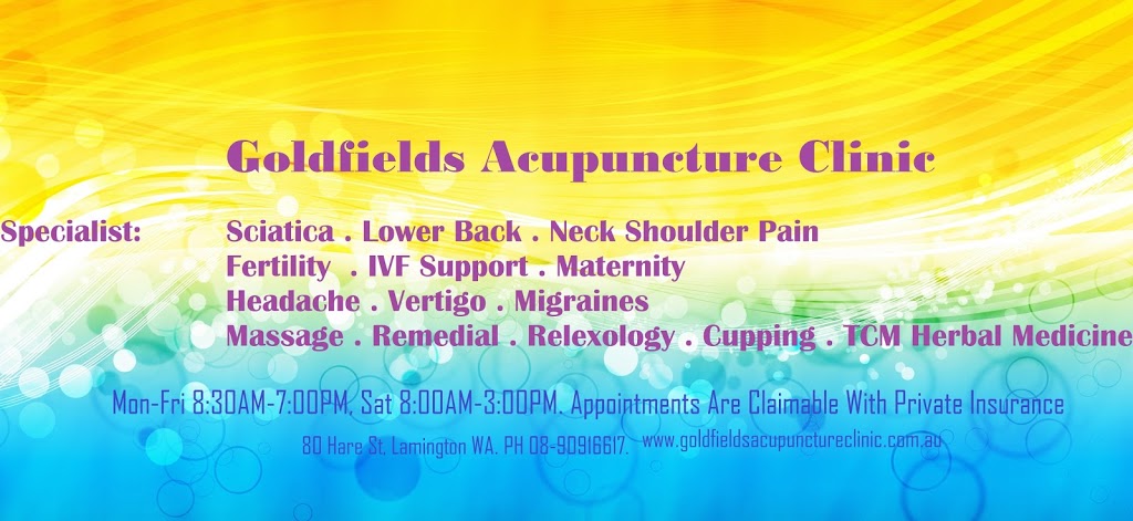 Goldfields Acupuncture Clinic | 80 Hare St, Lamington WA 6430, Australia | Phone: (08) 9091 6617