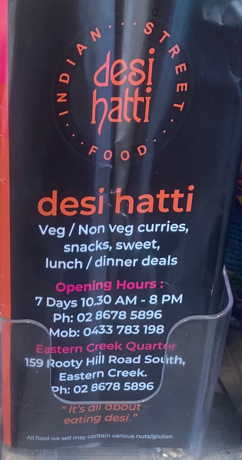 Desi hatti | meal takeaway | 159 Rooty Hill Rd S, Eastern Creek NSW 2766, Australia | 0286785896 OR +61 2 8678 5896