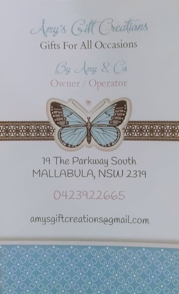 Amys Gift Creations | store | 19 The Pkwy, Mallabula NSW 2319, Australia | 0423922665 OR +61 423 922 665