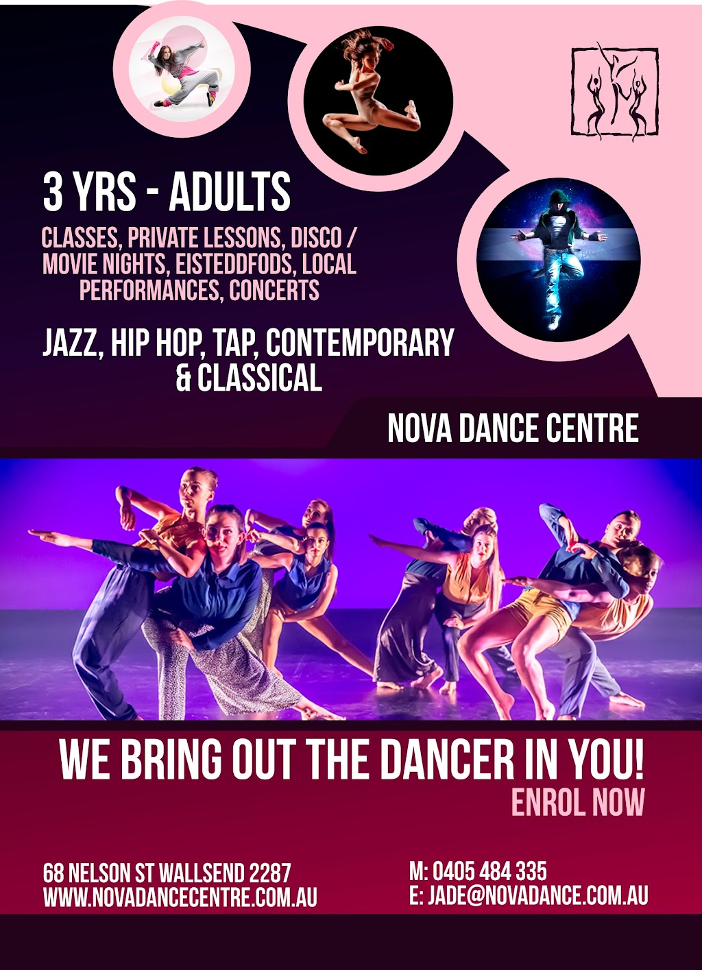 Nova Dance Centre |  | 68 Nelson St, Wallsend NSW 2287, Australia | 0405484335 OR +61 405 484 335