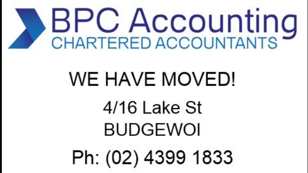 BPC Accounting Chartered Accountants | accounting | Unit 4/16 Lake St, Budgewoi NSW 2262, Australia | 0243991833 OR +61 2 4399 1833