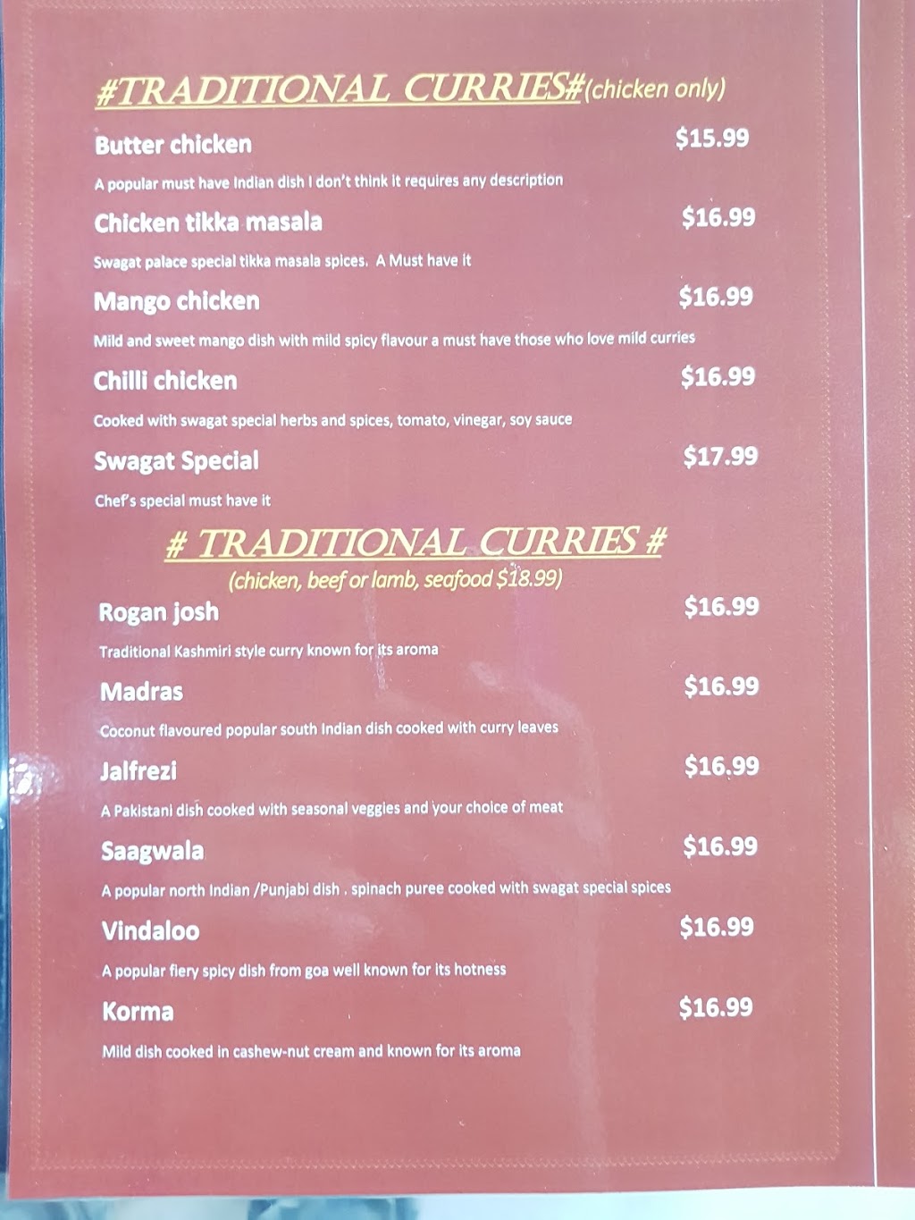 Swagat Palace Indian Restaurant | meal delivery | Panorama Drive, shop 9/24 Scenic Dr, Tweed Heads West NSW 2486, Australia | 0755999540 OR +61 7 5599 9540