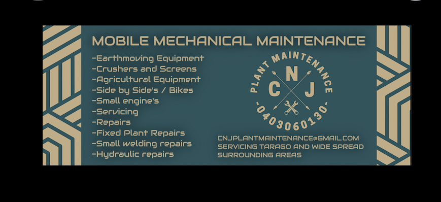 CNJ Plant Maintenance PTY LTD | Braidwood Rd, Tarago NSW 2580, Australia | Phone: 0403 060 130