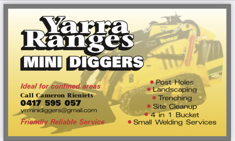 Yarra Ranges Mini Diggers Pty Ltd | general contractor | 96 Colby Dr, Belgrave South VIC 3160, Australia | 0417595057 OR +61 417 595 057
