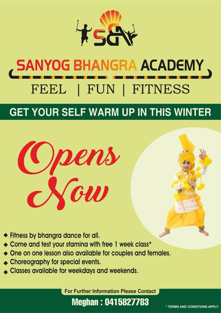 Sanyog Bhangra Academy |  | 21 Melington Dr, Lyndhurst VIC 3975, Australia | 0415827783 OR +61 415 827 783