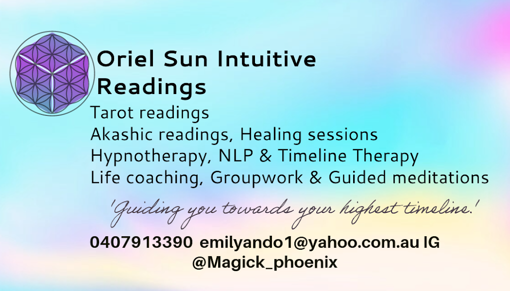 Oriel Sun Tarot Readings & Hypnosis | 368 Willung Rd, Rosedale VIC 3847, Australia | Phone: 0407 913 390