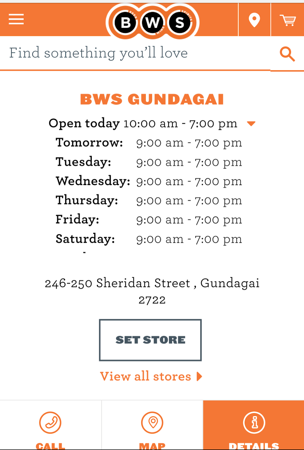 BWS Gundagai | store | 246-250 Sheridan St, Gundagai NSW 2722, Australia | 0269815003 OR +61 2 6981 5003