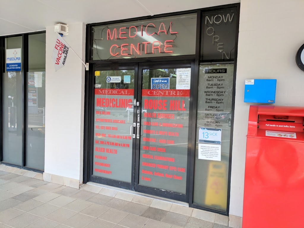 MediClinic | Shop 13. Rouse Hill Village Centre, 18-14 Adelphi St, Rouse Hill NSW 2155, Australia | Phone: (02) 8883 0045