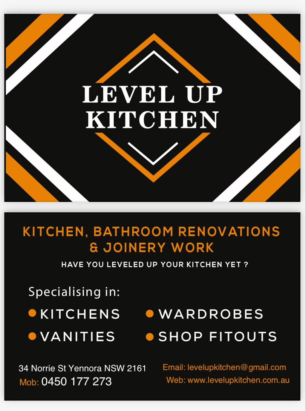 Level up kitchen | 34 Norrie St, Yennora NSW 2161, Australia | Phone: 0450 177 273