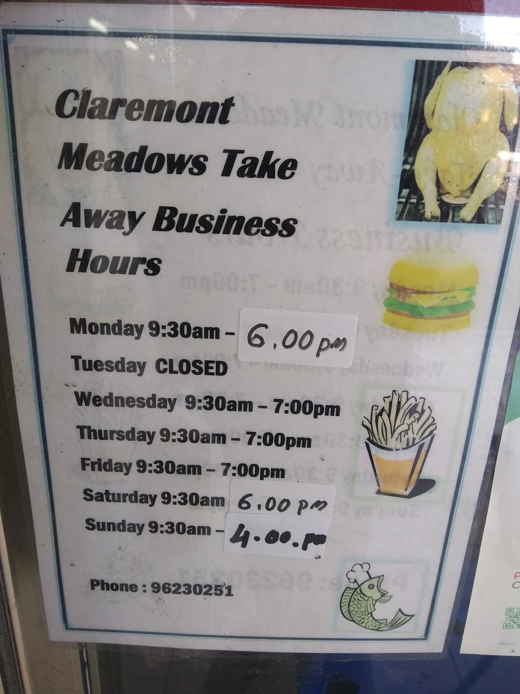 Claremont Meadows Takeaway | meal takeaway | 6 Myrtle Rd, Claremont Meadows NSW 2747, Australia | 0296230251 OR +61 2 9623 0251