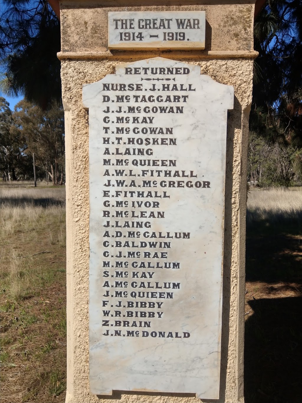 The Great War Memorial | Ararat-st Arnaud Rd, Beazleys Bridge VIC 3477, Australia