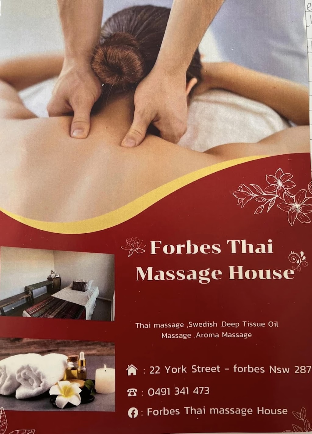 Forbes Thai Masssge House | 22 York St, Forbes NSW 2871, Australia | Phone: 0491 341 473