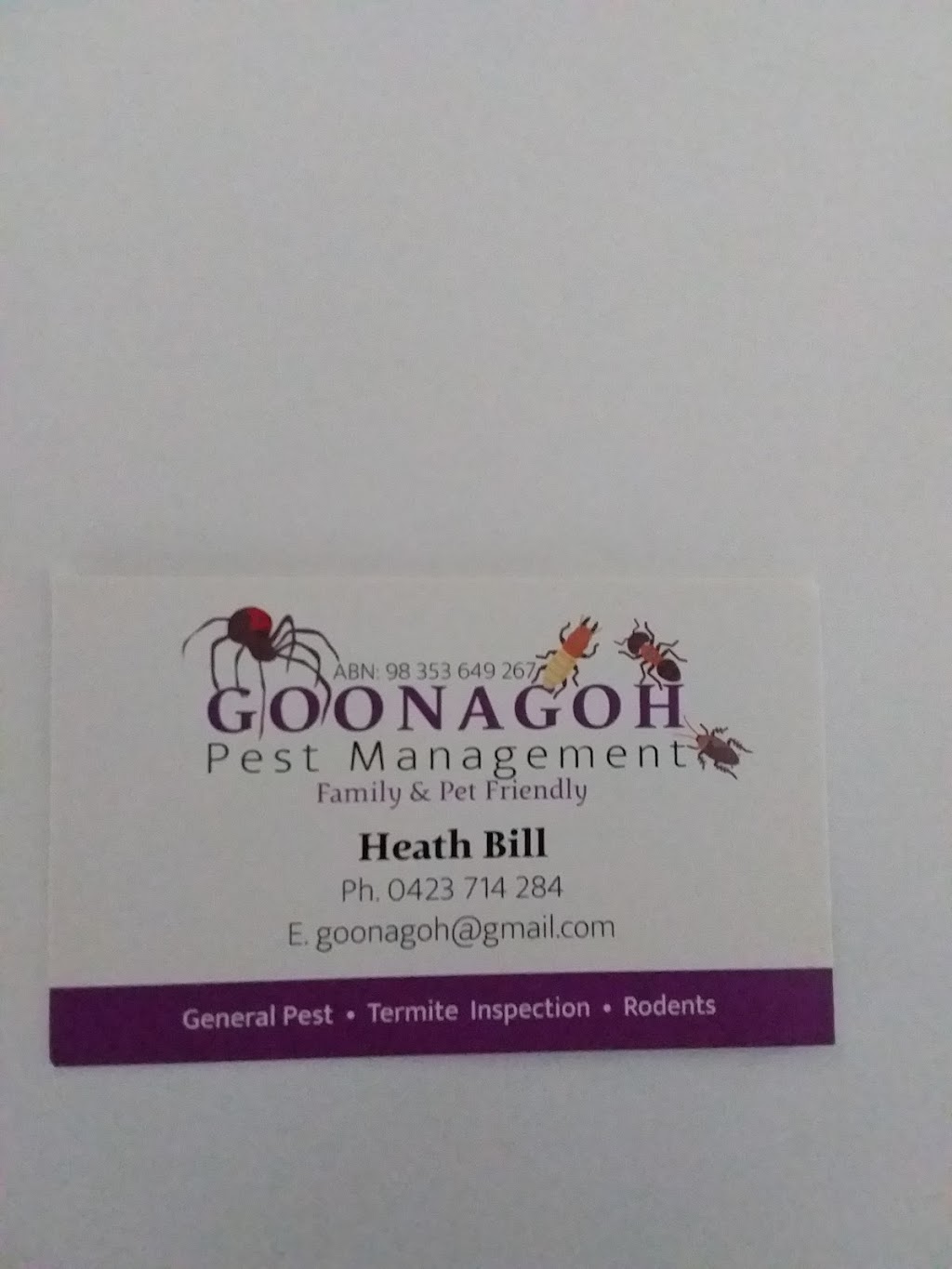 Goonagoh Pest Management | 6 Beechcraft St, Bray Park QLD 4500, Australia | Phone: 0423 714 284
