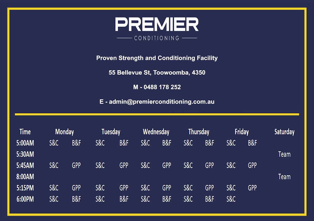 Photo by Premier Conditioning. Premier Conditioning | gym | 55 Bellevue St, Toowoomba City QLD 4350, Australia | 0488178252 OR +61 488 178 252