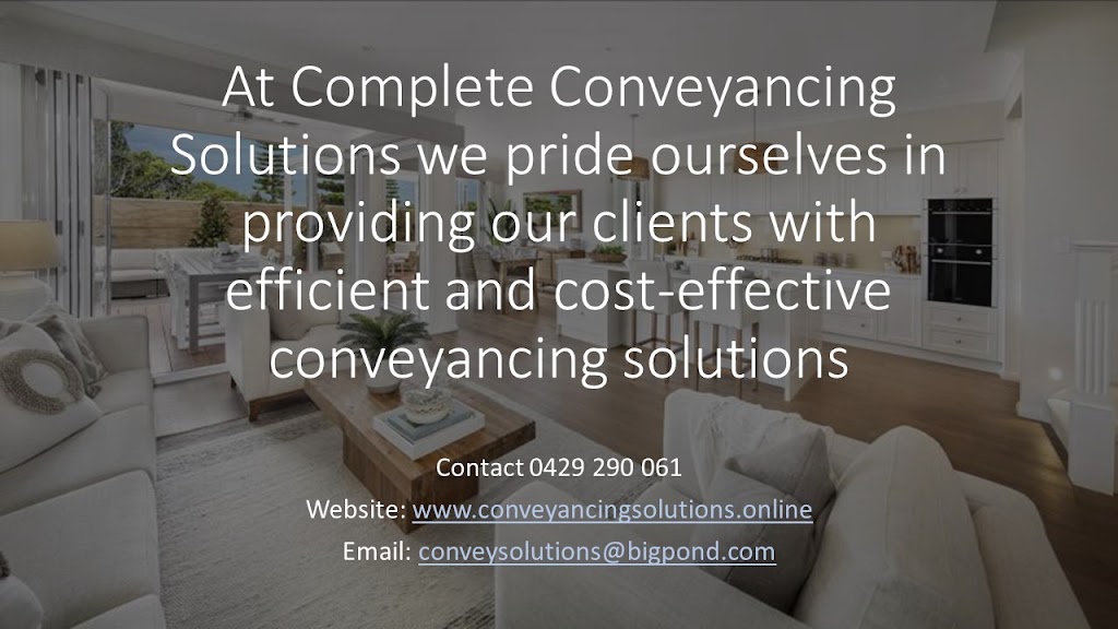 Complete Conveyancing Solutions | lawyer | 8 Swan Ct, Wandong VIC 3758, Australia | 0357872250 OR +61 3 5787 2250