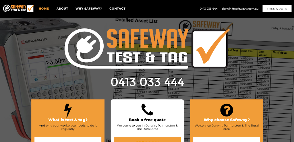 Safeway Test & Tag Darwin | electrician | 4 Diditma St, Lyons NT 0810, Australia | 0413033444 OR +61 413 033 444