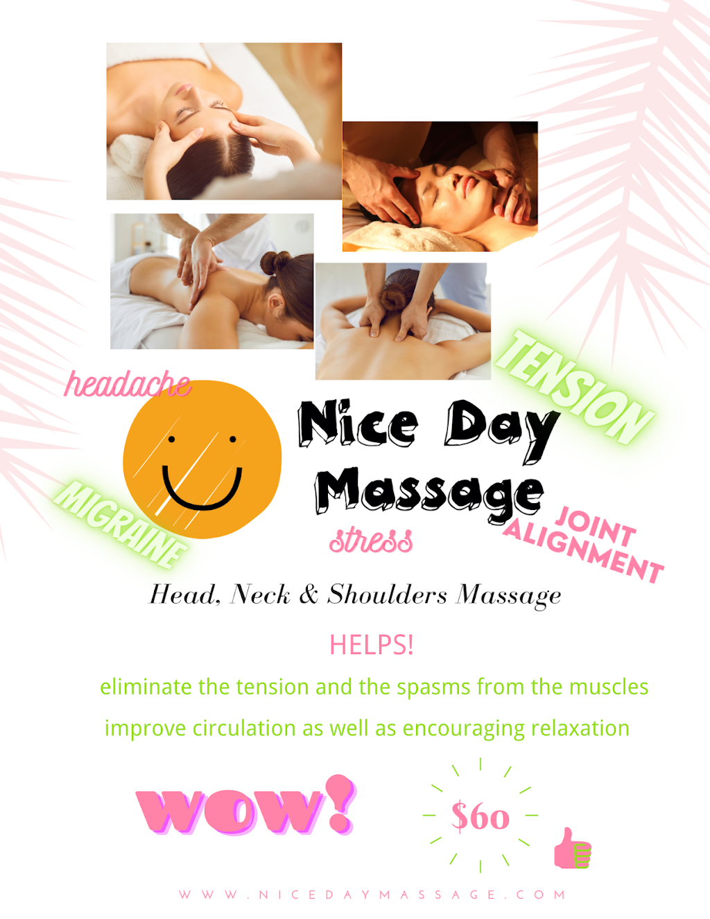 Nice day massage |  | The Cannery Rosebery office 8, level one, 61, Mentmore Ave, Rosebery NSW 2018, Australia | 0405602638 OR +61 405 602 638