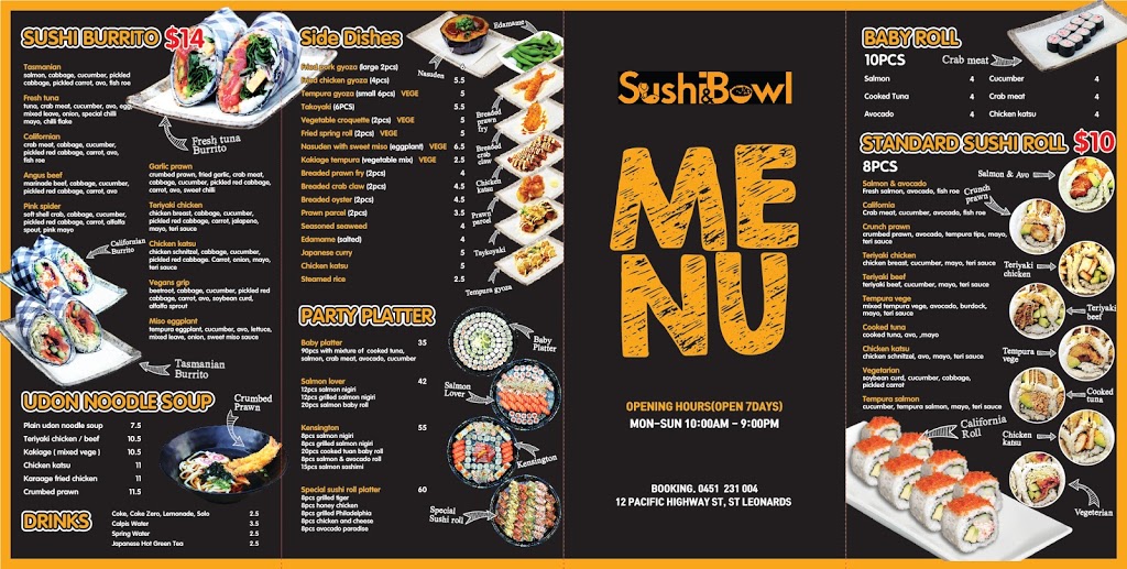 sushi and bowl | meal takeaway | 12 Pacific Hwy, St Leonards NSW 2065, Australia | 0451231004 OR +61 451 231 004