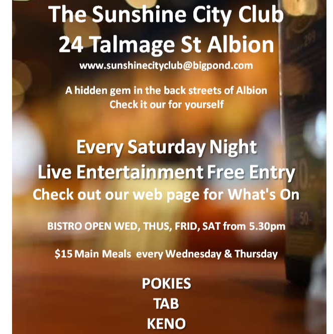 Sunshine City Club | 24 Talmage St, Albion VIC 3020, Australia | Phone: (03) 9311 1133