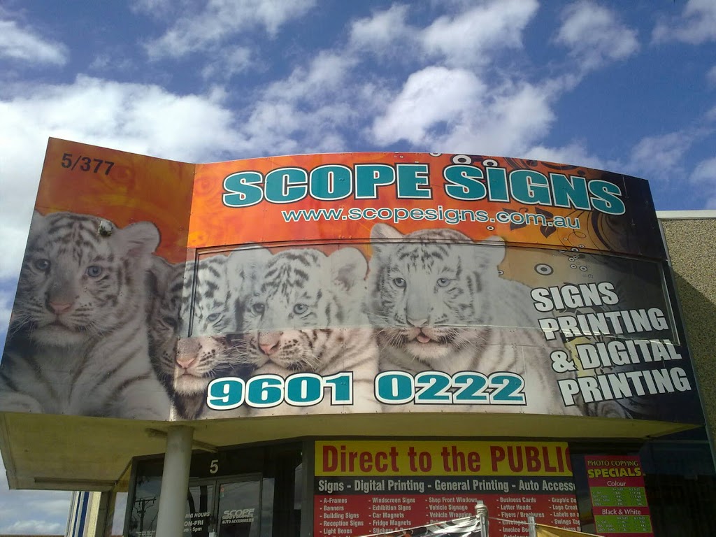 Scope Signs and Graphics | store | 5/377 Newbridge Rd, Moorebank NSW 2170, Australia | 0296010222 OR +61 2 9601 0222