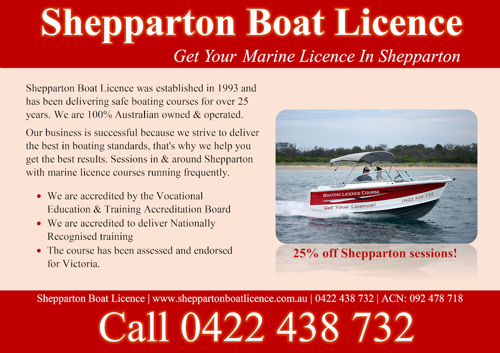 Shepparton Boat Licence | school | 88 Wyndham St, Shepparton VIC 3630, Australia | 0422438732 OR +61 422 438 732