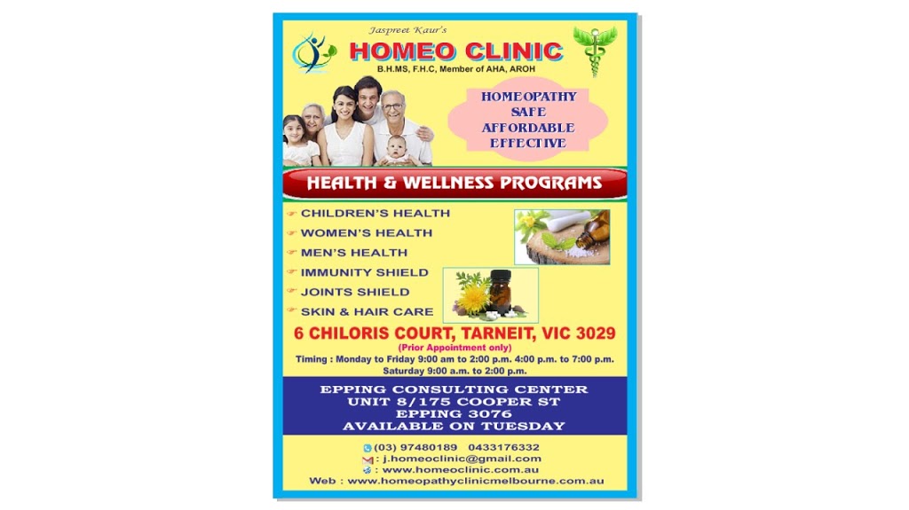 Homeo Clinic | 6 Chloris Ct, Tarneit VIC 3029, Australia | Phone: 0433 176 332