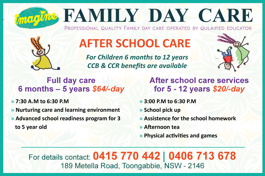 Imagine after school care |  | 189 Metella Rd, Toongabbie NSW 2146, Australia | 0487611061 OR +61 487 611 061
